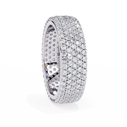 Round Brilliant Full Pave Moissanite Eternity Band Ring - view 3
