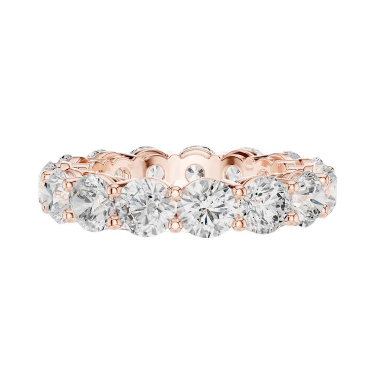 Round Brilliant Lab Diamond Eternity Wedding Band Ring - view 2