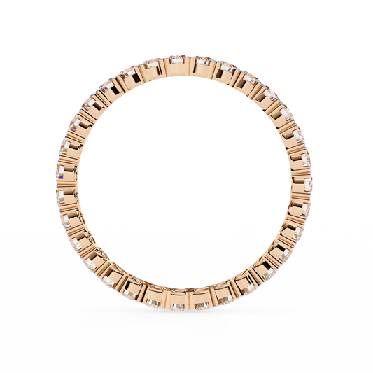 Round Cut Full Eternity Lab Diamond Wedding Band Ring - view 2