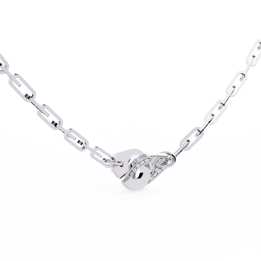 Clip Chain Necklace with Pave Clasp - view 4