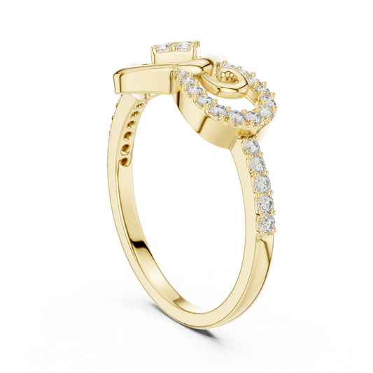 Round Cut Moissanite Ring With Swirl Pave Band - view 3