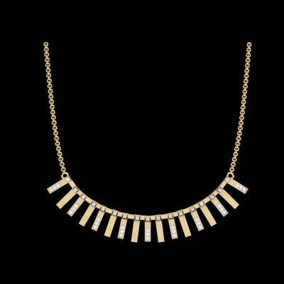 Geometric Lab Grown Diamond Fringe Statement Necklace