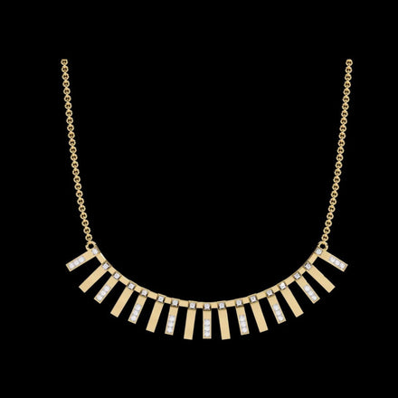 Geometric lab Grown Diamond Fringe Statement Necklace