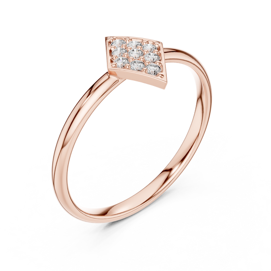 Round Cut Lab Diamond Kite Cluster Ring with Pave Setting - view 3
