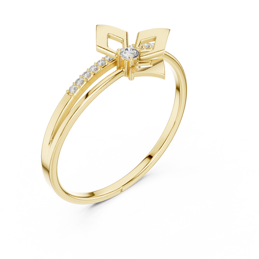 Geometric Moissanite Split Shank Engagement Ring - view 2