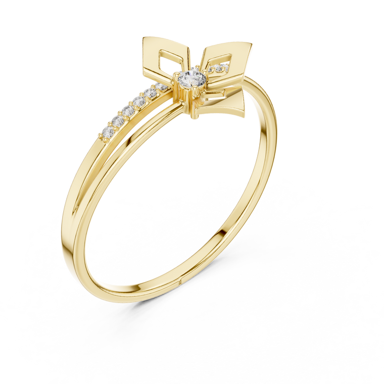 Geometric Moissanite Split Shank Engagement Ring - view 2