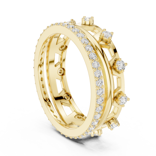 Round Cut Geometric Lab Diamond Eternity Band - view 2