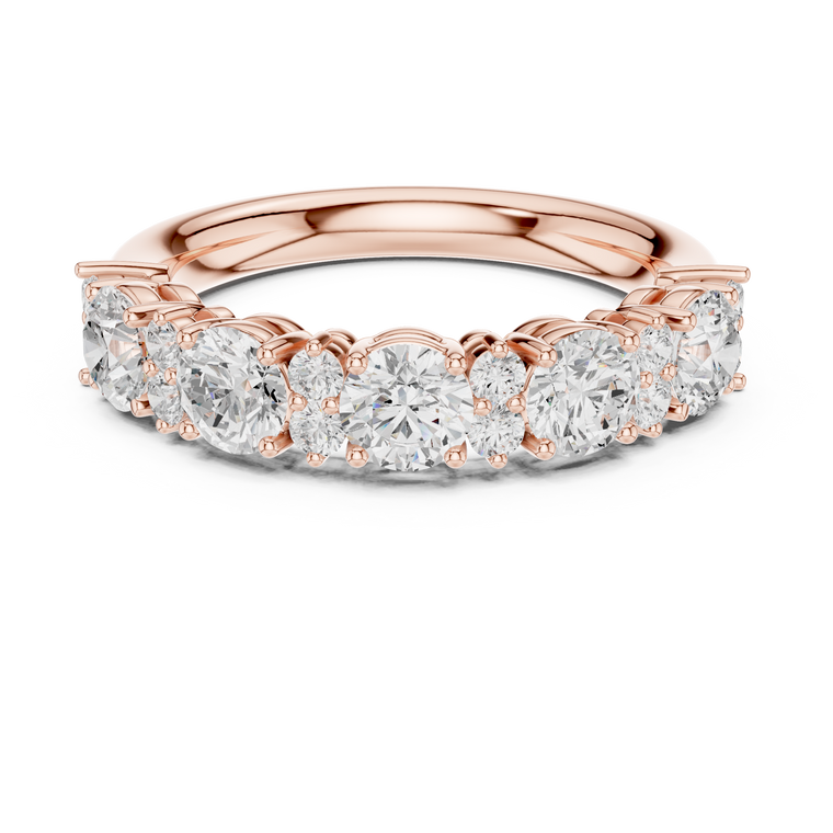 Round Moissanite Half Eternity Wedding Band - view 2