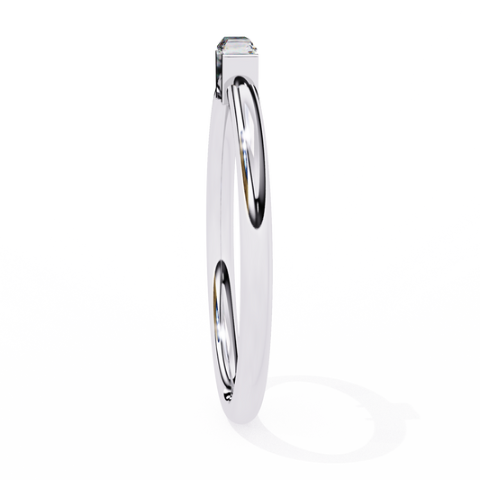 Half Bezel East West Baguette Moissanite Engagement Ring - view 3