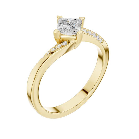 Princess Cut Moissanite Pave Accent Stones - view 4
