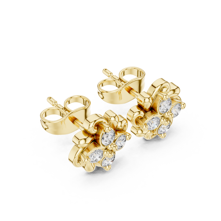 Blossom Floral Stud Earrings Crafted - view 2