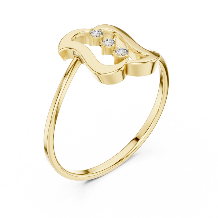 Round Trio of Brilliant Lab Diamond Minimalist Ring - view 2