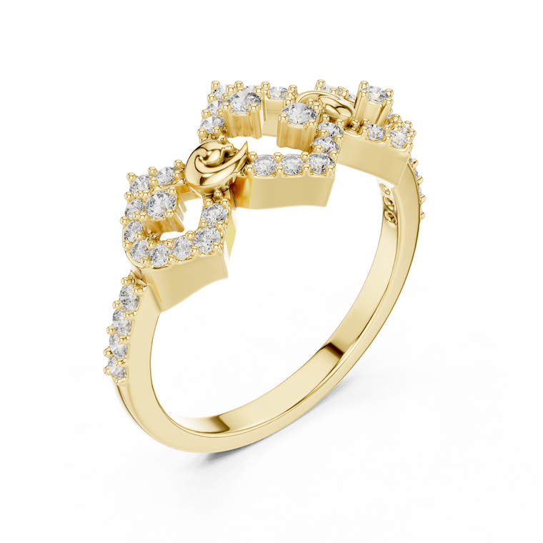 Round Cut Crown Lab Diamond Statement Ring - view 2