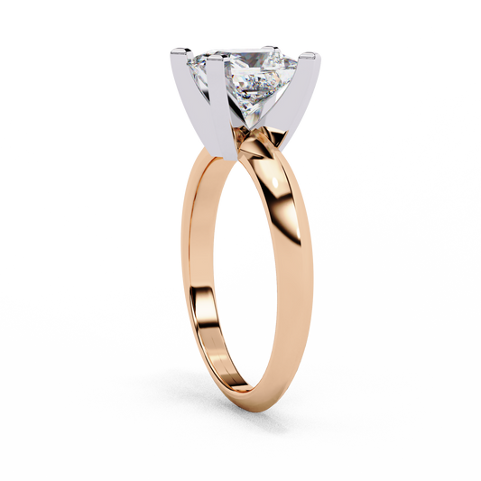 Princess Cut Engagement Ring with Distinctive Prongs - view 2