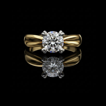Antique Design Round Cut Lab Diamond Heart Shape Prong Daily Wear Ring