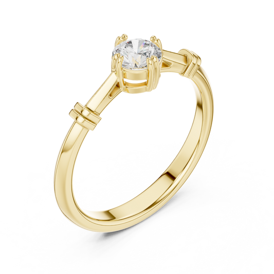 Round Cut Lab Diamond Claw Set Solitaire Engagement Ring - view 2
