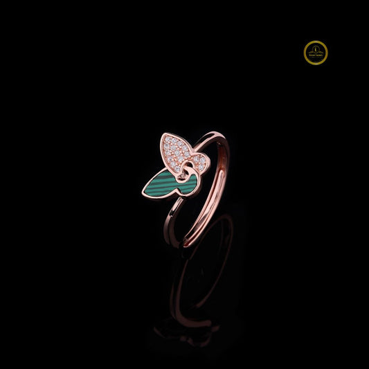 Butterfly Inspired Round Moissanite Anniversary Ring - view 2