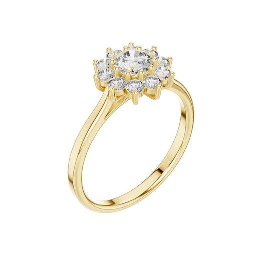 Round Moissanite Cluster Ring for Women - view 4