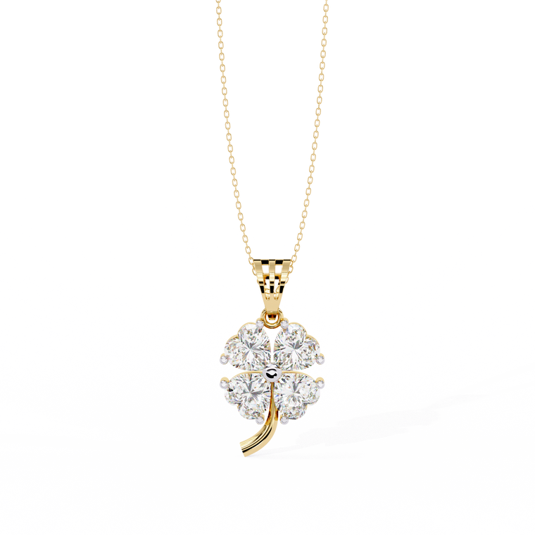 Floral Motif Lucky Charm Pendant with Heart - view 2