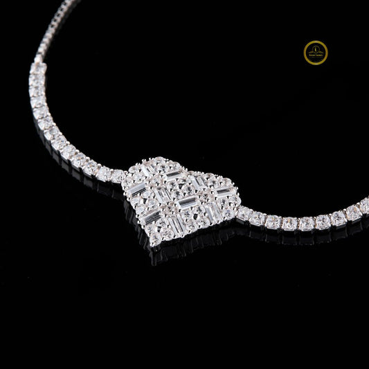 Baguette and Round Heart Shaped Bracelet - view 4