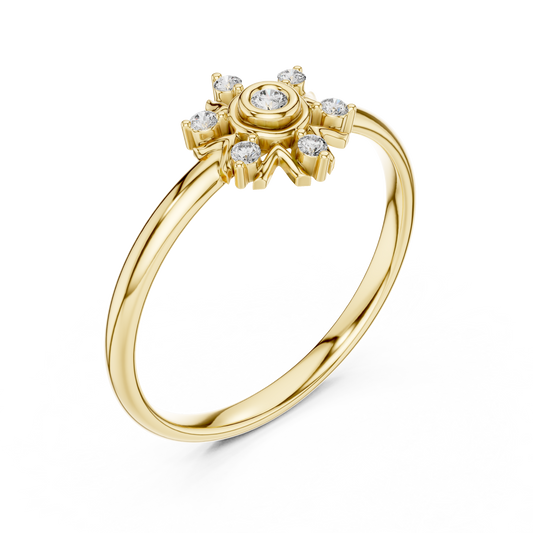 Round Moissanite Natural Inspire Engagement Ring - view 2