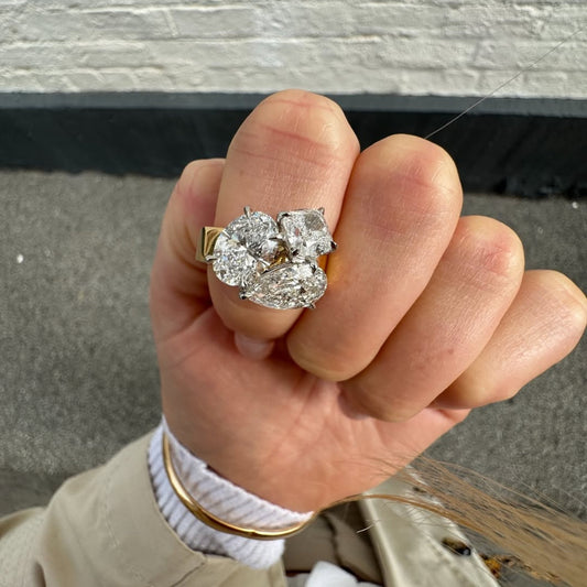 Oval, Pear And Cushion Cut Lab Diamond Engagement Ring - view 3