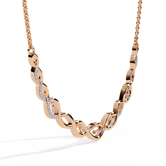 Twisted Infinity Bar Pave Necklace - view 3