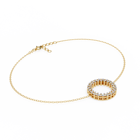 Minimalist Open Circle Round Bracelet - view 2