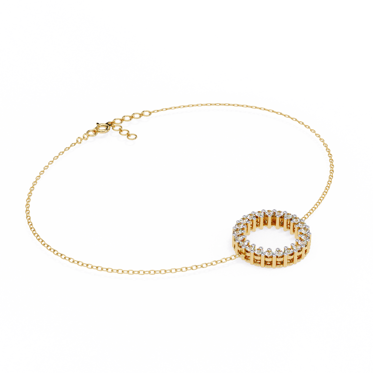 Minimalist Open Circle Round Bracelet - view 2