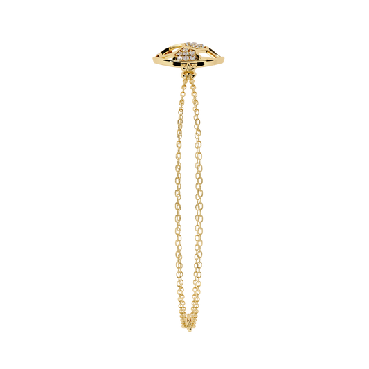 Round Honeycomb Bracelet Double Cable Chain Design - view 2