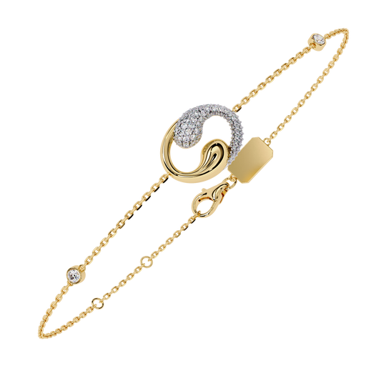 Round Cut Chain Swirl Bracelet - view 2