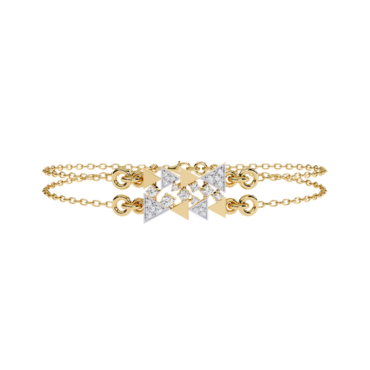 Round Cut Adjustable Double Chain Bracelet - view 2