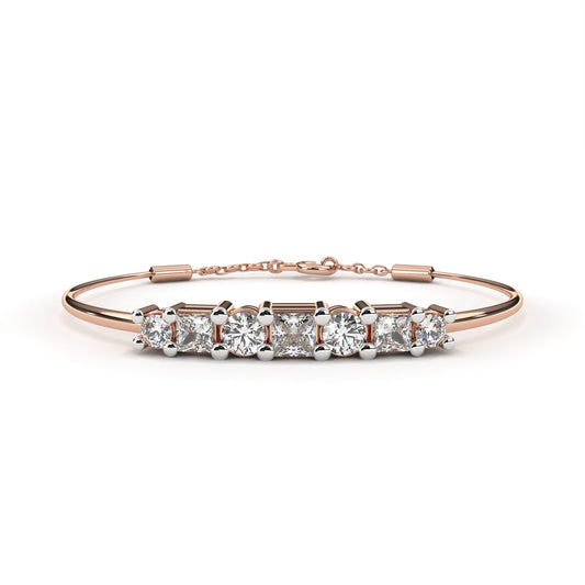Princess & Round Cut Adjustable Bracelet - view 3
