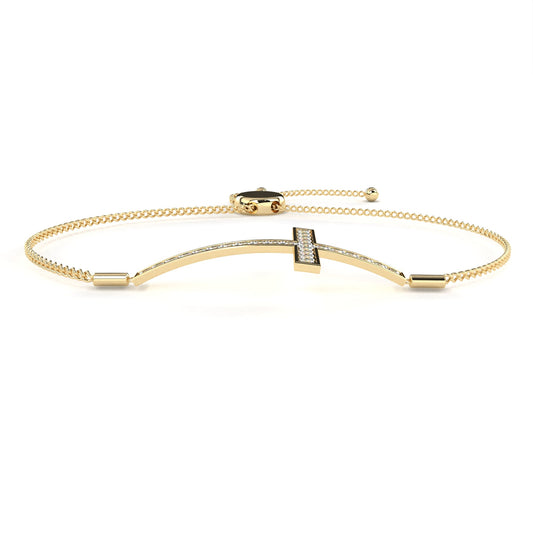 Round Horizontal Cross Adjustable Bolo Bracelet - view 3