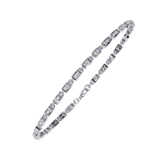 Round Cut Minimalist Tennis Bracelet - view 4