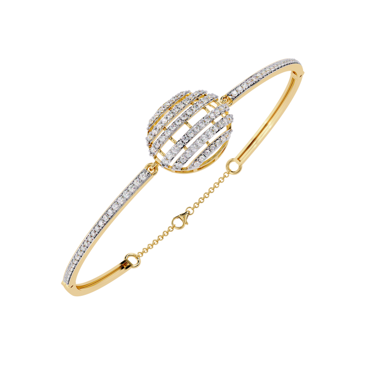 Round Celestial Sphere Pave Centerpiece Bangle Bracelet - view 2