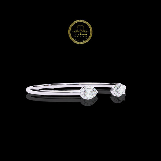 Pear Cut Contemporary Bypass Bangle - view 2