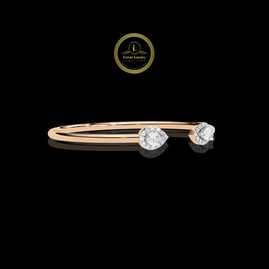 Pear Cut Contemporary Bypass Bangle - view 3