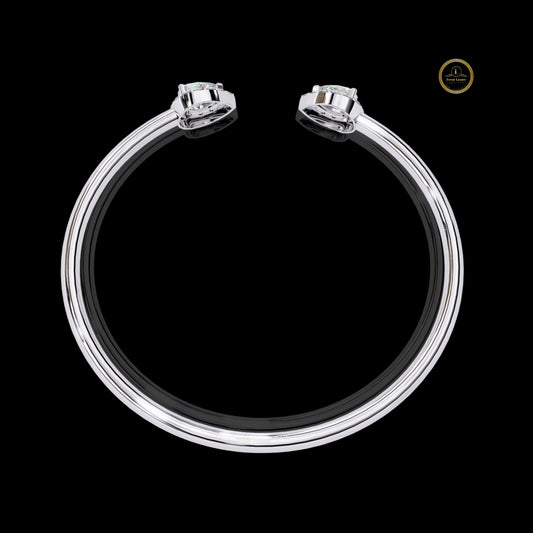 Pear Cut Contemporary Bypass Bangle - view 4