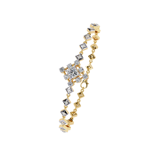 Princess Cut Geometric Accents Bracelet - view 2