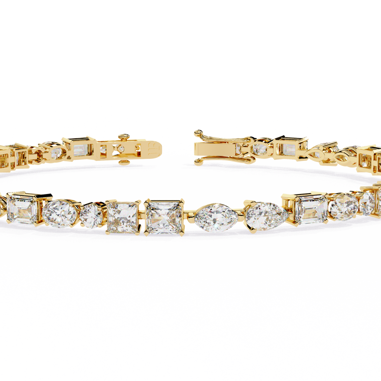 Multi Shape Mixed Cut Tennis Bracelet For Women - view 2