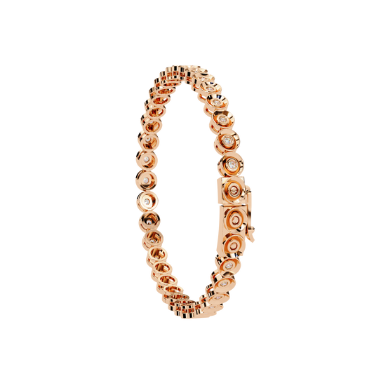 Round Brilliant Single Row Bezel Bracelet - view 4