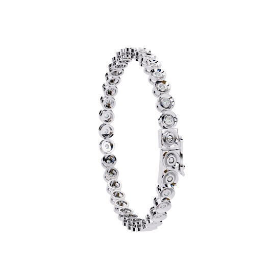 Round Brilliant Single Row Bezel Bracelet - view 2
