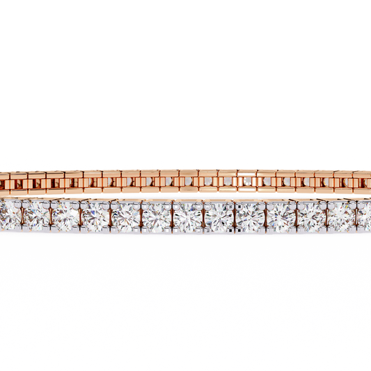 Prong Set Round Tennis Bracelet Box Clasp - view 2
