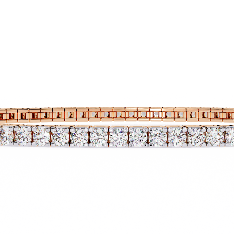 Prong Set Round Tennis Bracelet Box Clasp - view 2