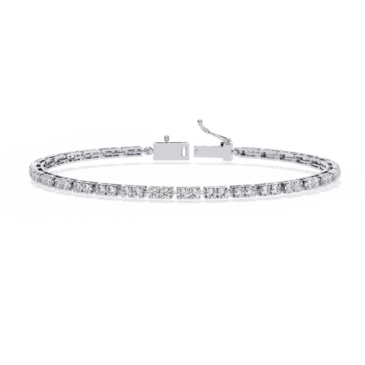 Round Cut Continuous Modern Tennis Bracelet - view 4