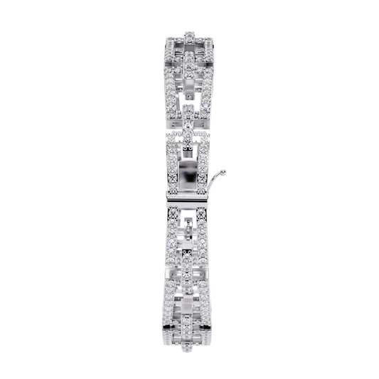 Round Cut Open Link Statement Bracelet - view 4