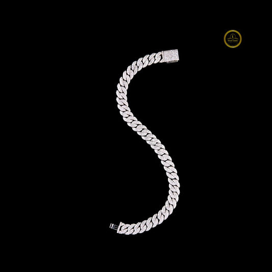 Round Cut Moissanite Pave Miami Cuban Link Bracelet - view 3