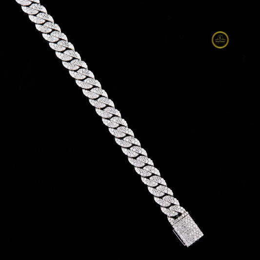 Round Cut Lab Grown Diamond Pave Miami Cuban Link Bracelet - view 4