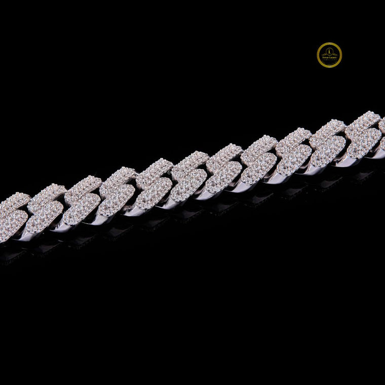 Round Cut Moissanite Iced Miami Cuban Link Bracelet - view 2